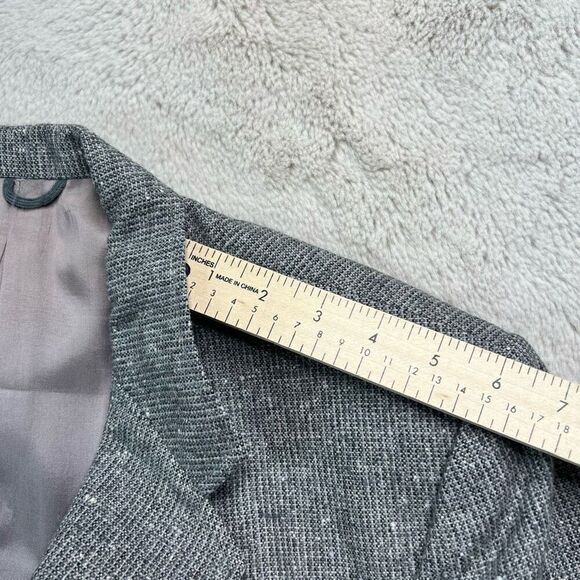 Yves St Germain Wool Blend Gray Tweed Blazer Jacket Mens Size 44 Coat Vintage - Picture 10 of 13